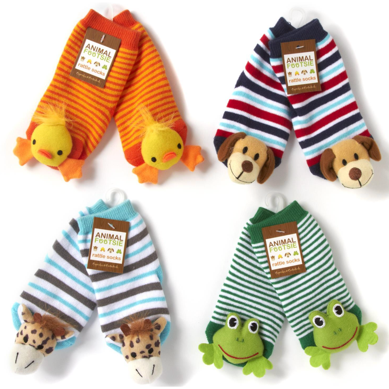 Cupcakes & Cartwheels Animal Footsie Rattle Socks - Assorted-CUPCAKES & CARTWHEELS-Little Giant Kidz