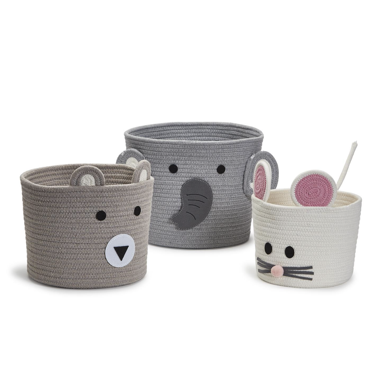 Cupcakes & Cartwheels Animal Hand-Crafted Rope Baskets-CUPCAKES & CARTWHEELS-Little Giant Kidz