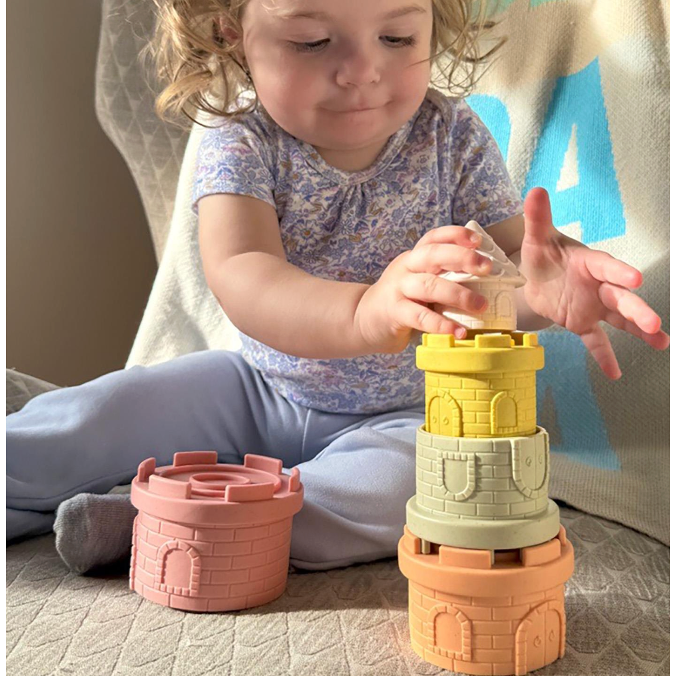 Cupcakes & Cartwheels Castle 5 Pc Textured Stacker Toy-CUPCAKES & CARTWHEELS-Little Giant Kidz
