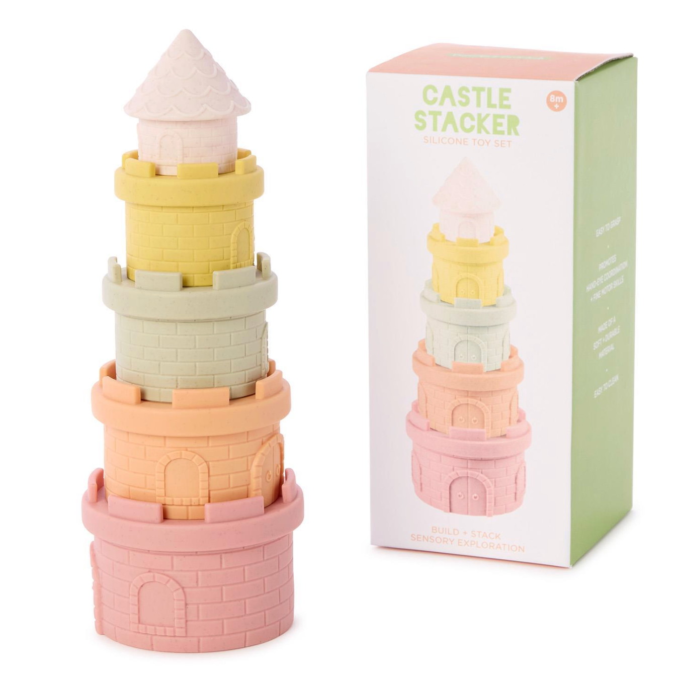 Cupcakes & Cartwheels Castle 5 Pc Textured Stacker Toy-CUPCAKES & CARTWHEELS-Little Giant Kidz