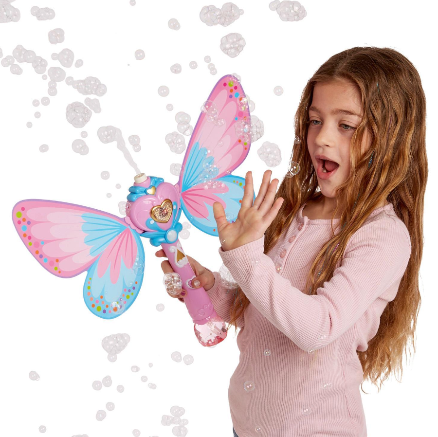 Cupcakes & Cartwheels Fairy Butterfly LED Illuminating Bubble Wand Blower with Refillable Bottle-CUPCAKES & CARTWHEELS-Little Giant Kidz