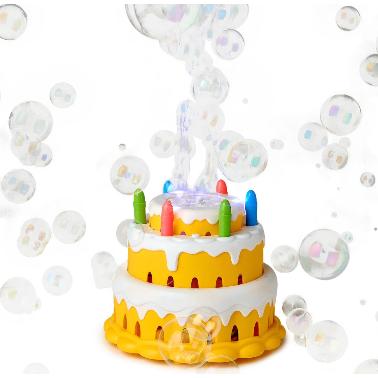 Cupcakes & Cartwheels Light-Up Music Bubble Maker - Birthday Cake-CUPCAKES & CARTWHEELS-Little Giant Kidz