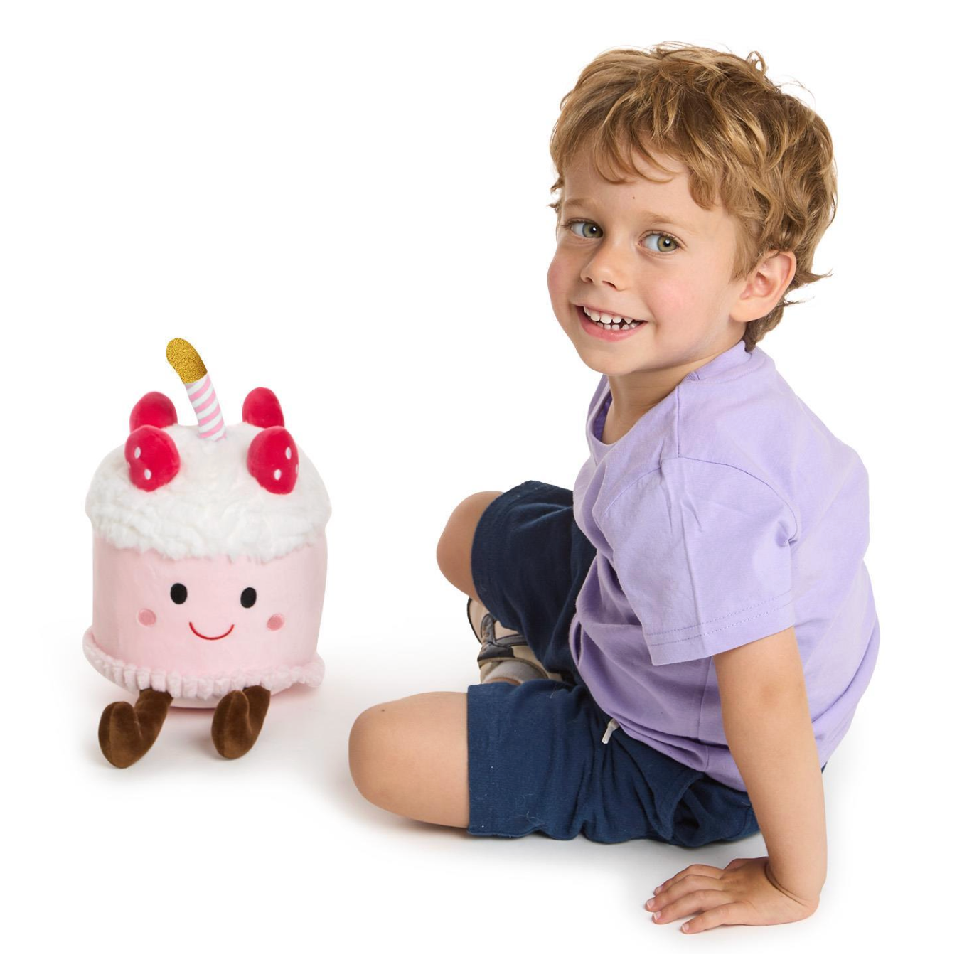 Cupcakes & Cartwheels Plush Pink Velvet Birthday Cake Pinkie-CUPCAKES & CARTWHEELS-Little Giant Kidz