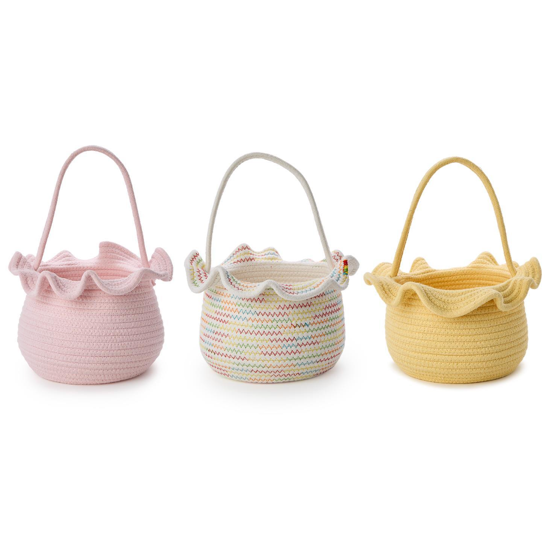 Cupcakes & Cartwheels Ruffle Cotton Rope Basket-CUPCAKES & CARTWHEELS-Little Giant Kidz