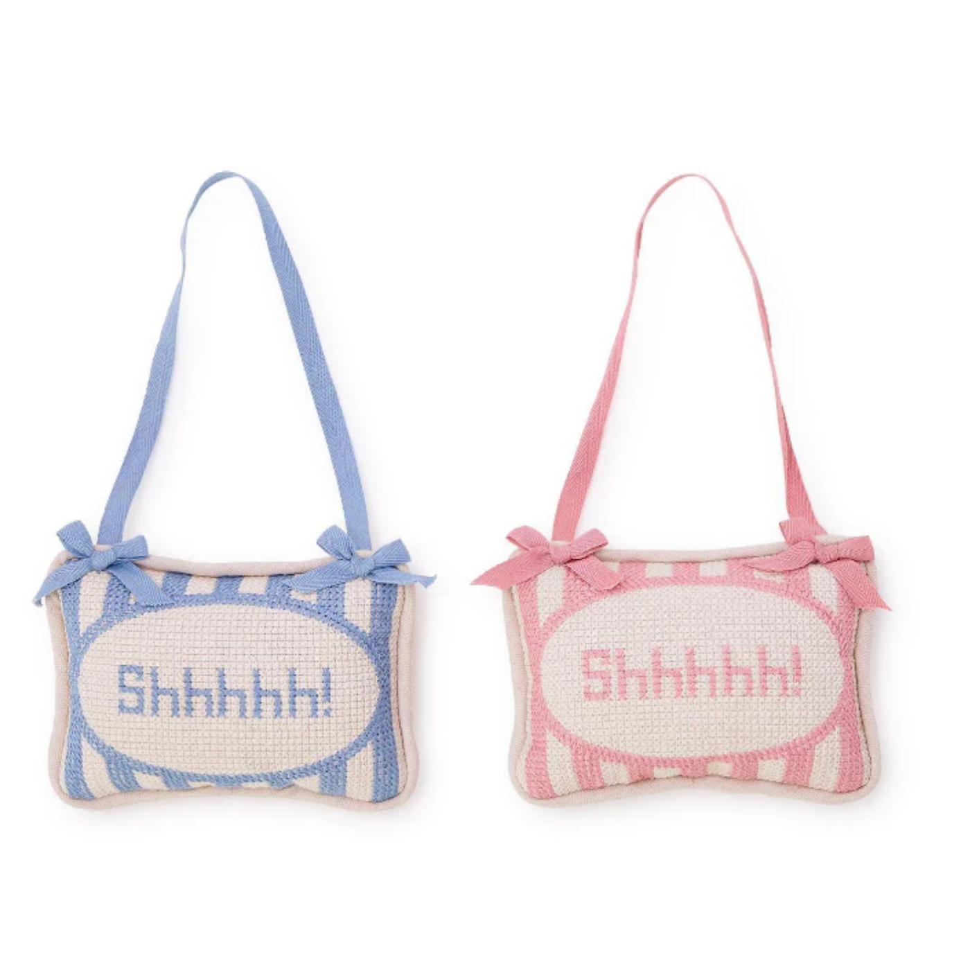 Cupcakes & Cartwheels Shhhhh! Embroidered Pillow Door Hanger-CUPCAKES & CARTWHEELS-Little Giant Kidz