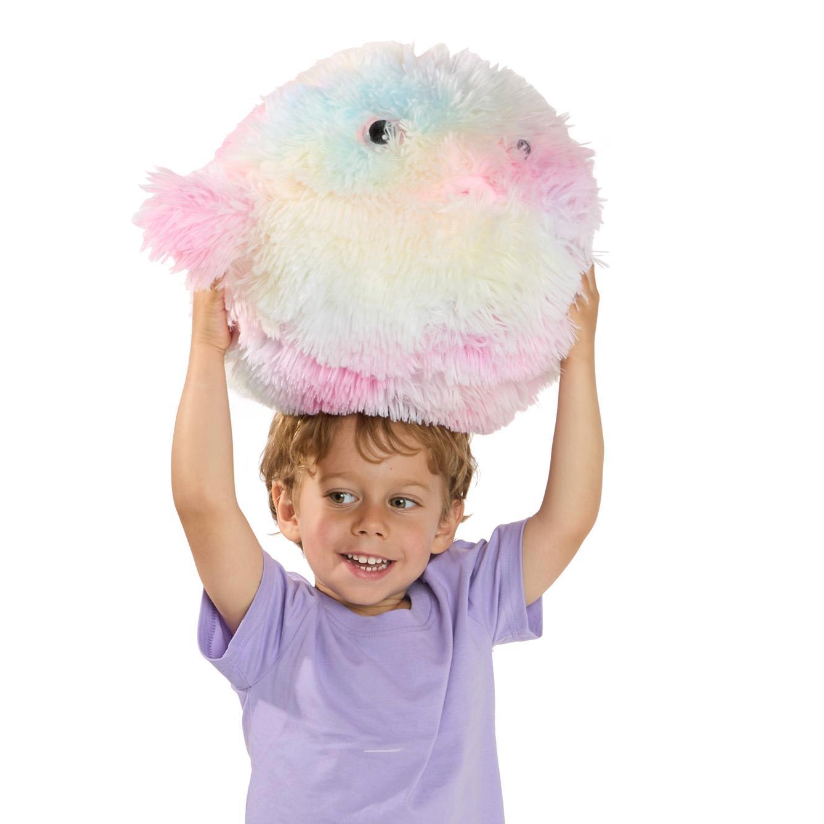 Cupcakes & Cartwheels Snuggle Puff Super Soft Rainbow Puffer Fish-CUPCAKES & CARTWHEELS-Little Giant Kidz