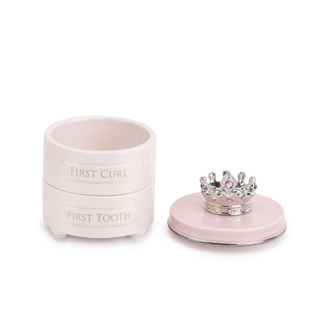 DEMDACO Pink Princess Crown First Tooth & Curl Keepsake Bo-DEMDACO-Little Giant Kidz