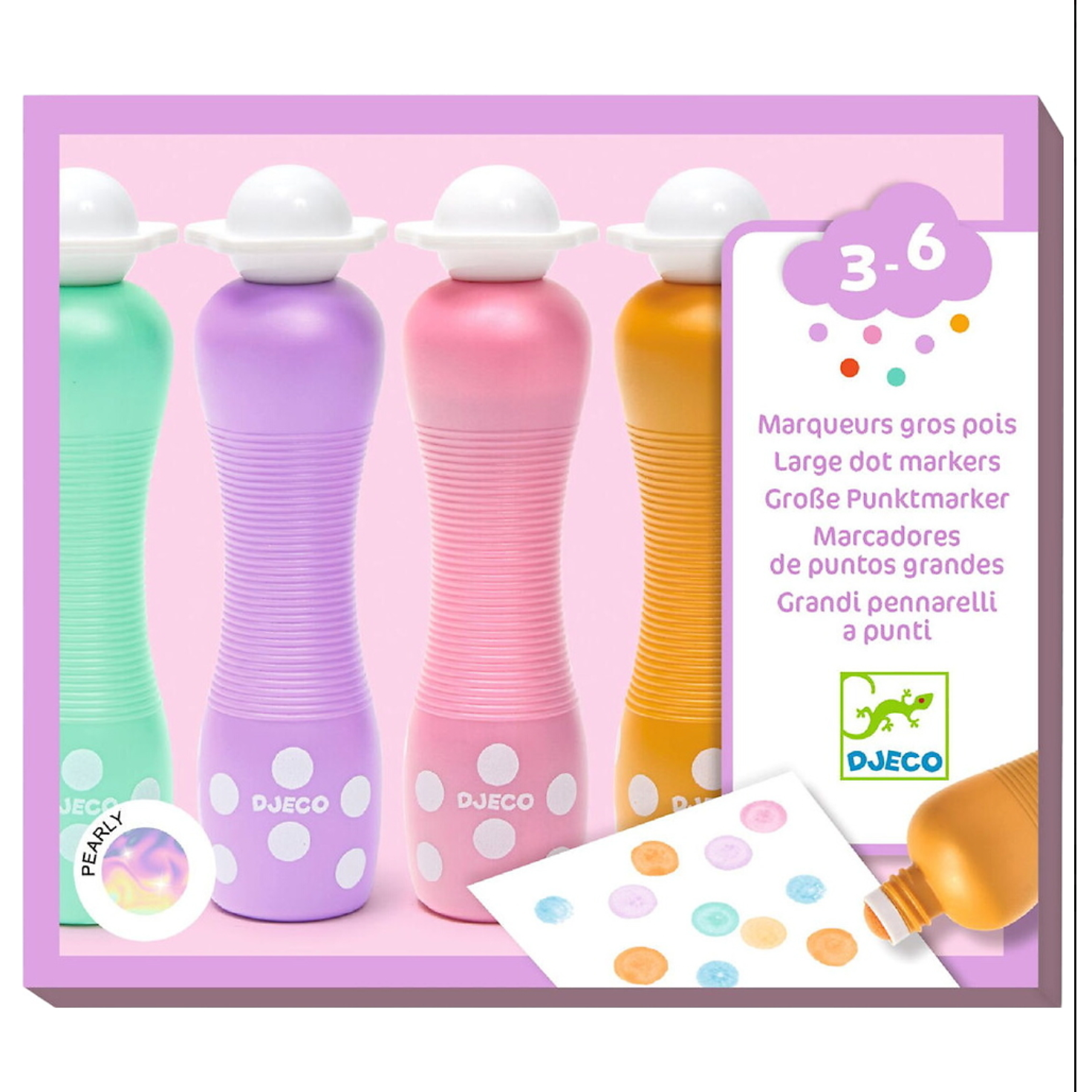 DJECO 4 Foam Markers - Pearly -DJECO-Little Giant Kidz