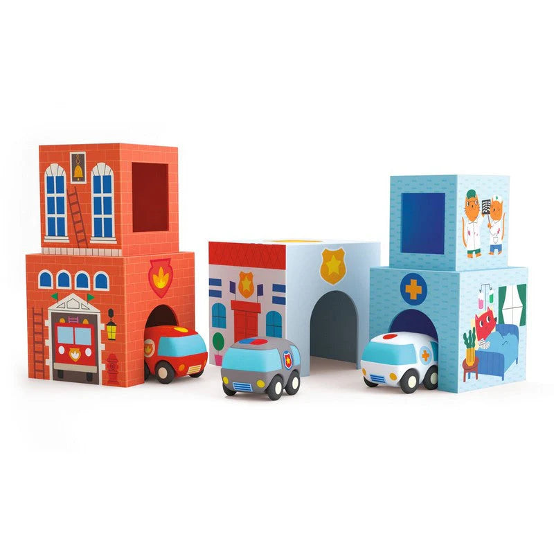 DJECO Blocks & Towers Stacking Cubes - TopaniCar-DJECO-Little Giant Kidz