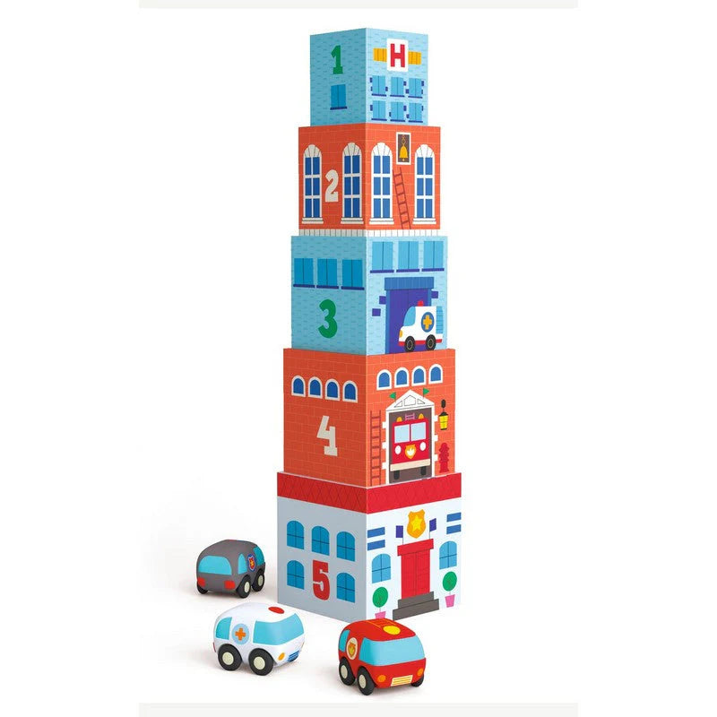 DJECO Blocks & Towers Stacking Cubes - TopaniCar-DJECO-Little Giant Kidz