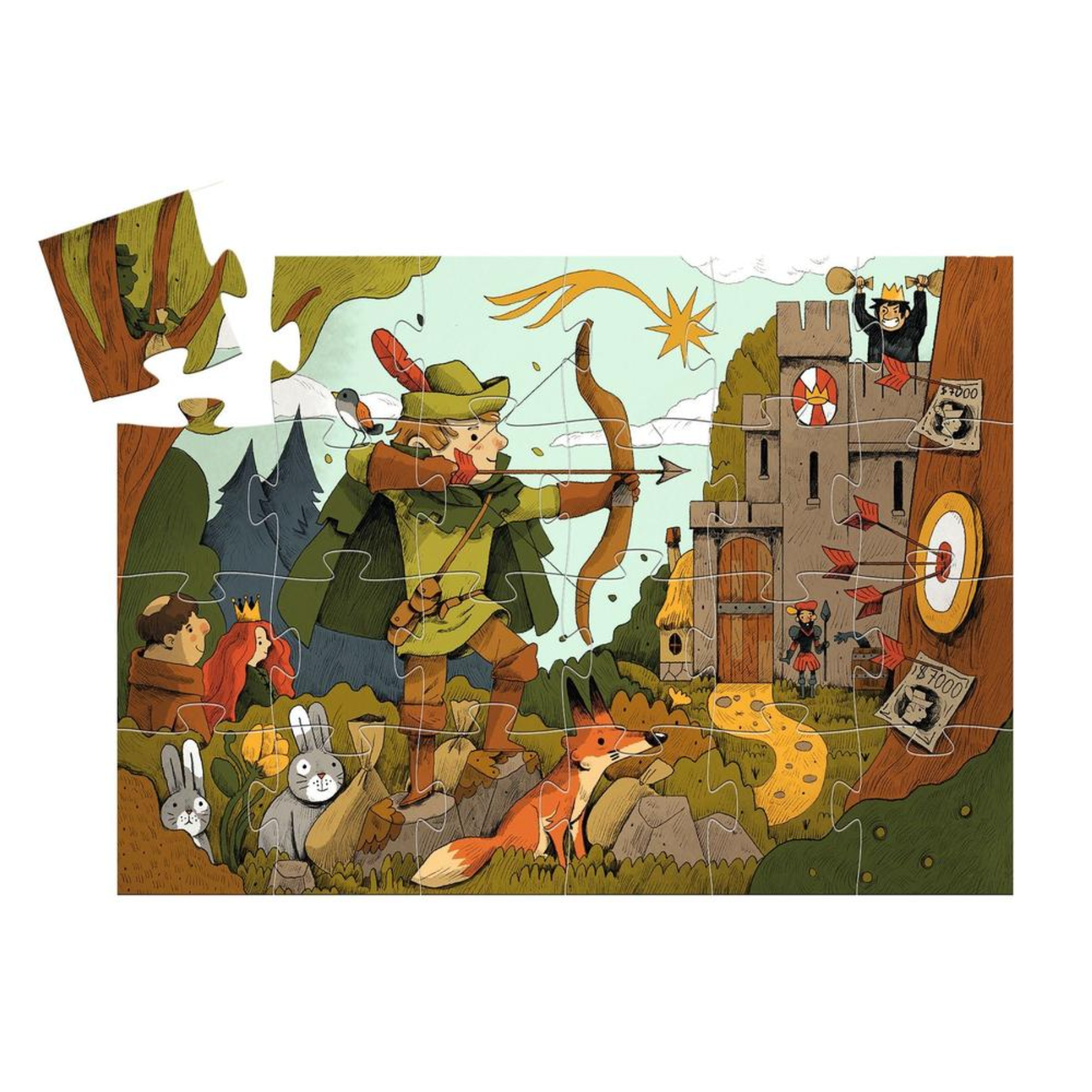 DJECO Silhouette Robin Hood Puzzle-DJECO-Little Giant Kidz