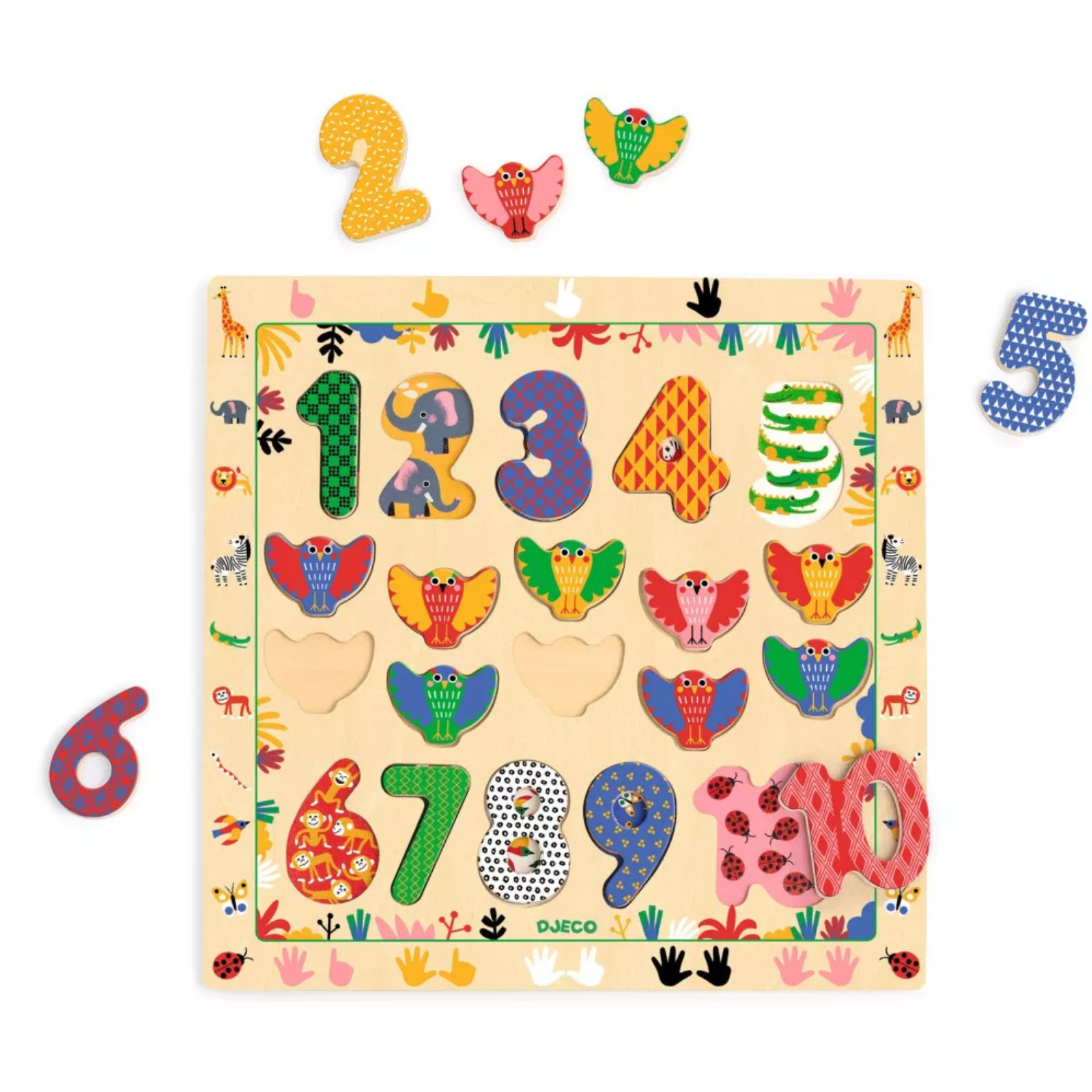 DJECO Wooden Puzzles 1 to 10 -DJECO-Little Giant Kidz