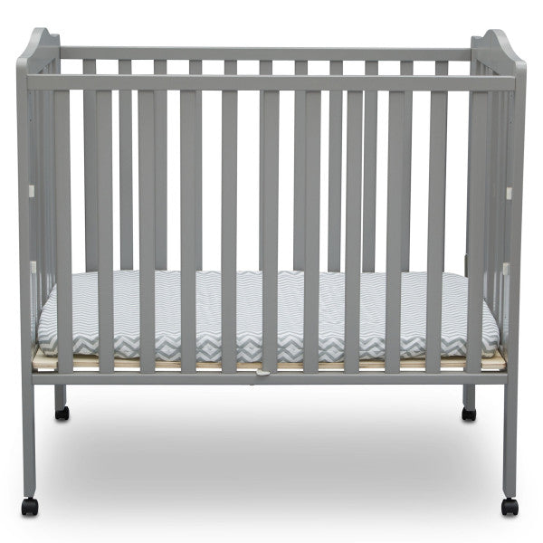 Delta Children Folding Portable Mini Baby Crib With 1.5-Inch Mattress - Grey-DELTA-Little Giant Kidz