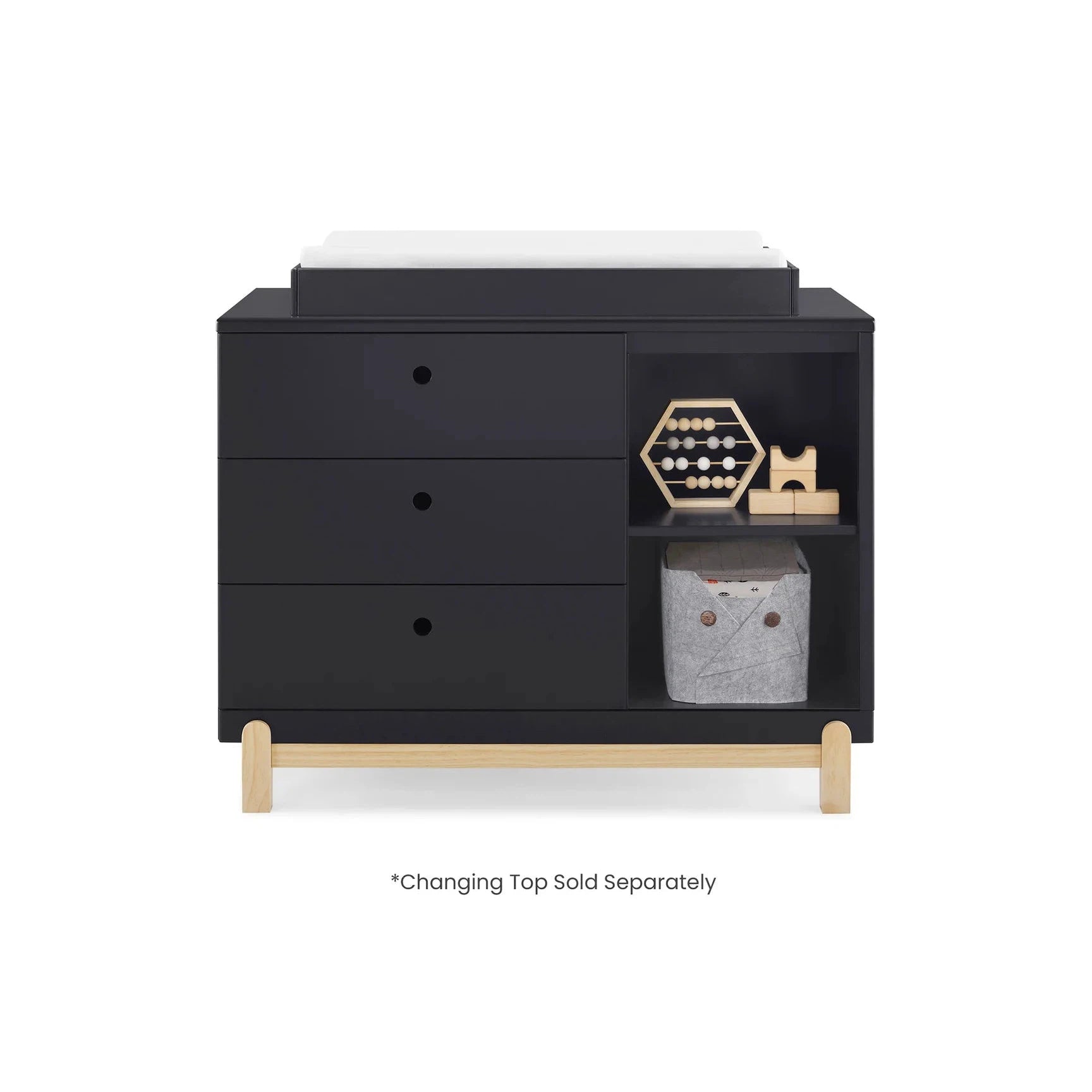 Delta Poppy 3 Drawer Dresser with Cubbies - Midnight & Natural-DELTA-Little Giant Kidz
