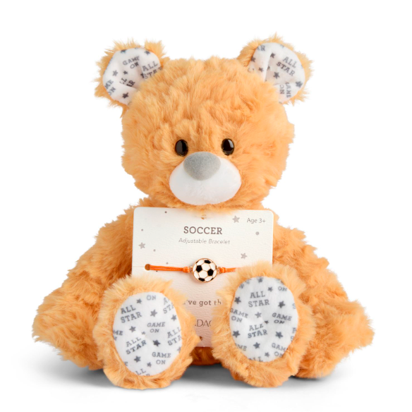 Demdaco Beary Charmings Orange Soccer Bear-DEMDACO-Little Giant Kidz