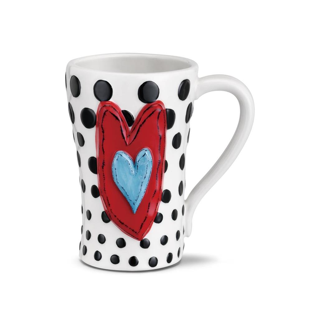 Demdaco Black Dots with Heart Mug-DEMDACO-Little Giant Kidz