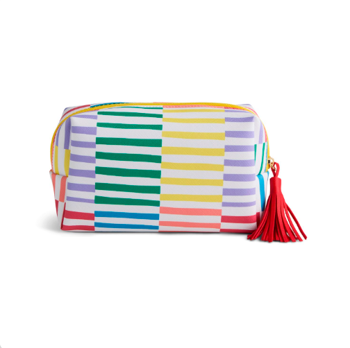 Demdaco Boldly Striped Multi Color Quilted Zip Pouch 7" x-DEMDACO-Little Giant Kidz