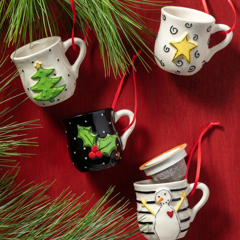 Demdaco Christmas Patterned Coffee Mug Ornaments-DEMDACO-Little Giant Kidz