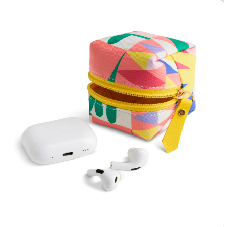 Demdaco Folk Collage Multi Color Earbud Case 3" x 3" by Am-DEMDACO-Little Giant Kidz