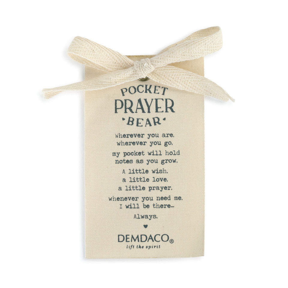 Demdaco Pocket Prayer Bear 16" - Neutral-DEMDACO-Little Giant Kidz