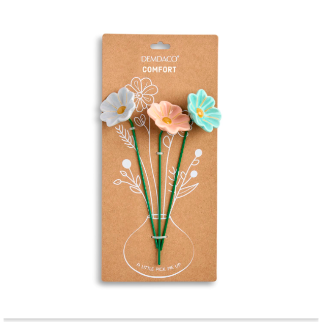 Demdaco Set of 3 Ceramic Giftable Flowers -Comfort-DEMDACO-Little Giant Kidz