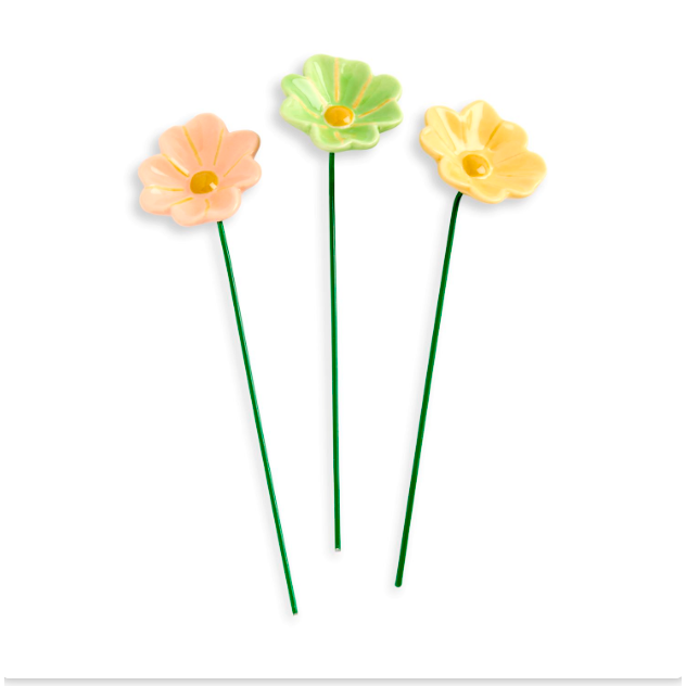 Demdaco Set of 3 Ceramic Giftable Flowers - Gratitude-DEMDACO-Little Giant Kidz