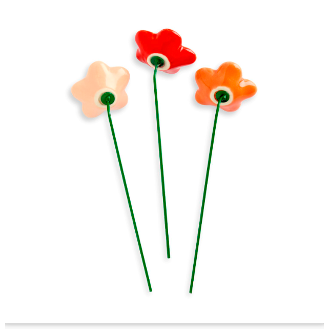 Demdaco Set of 3 Ceramic Giftable Flowers - Love-DEMDACO-Little Giant Kidz