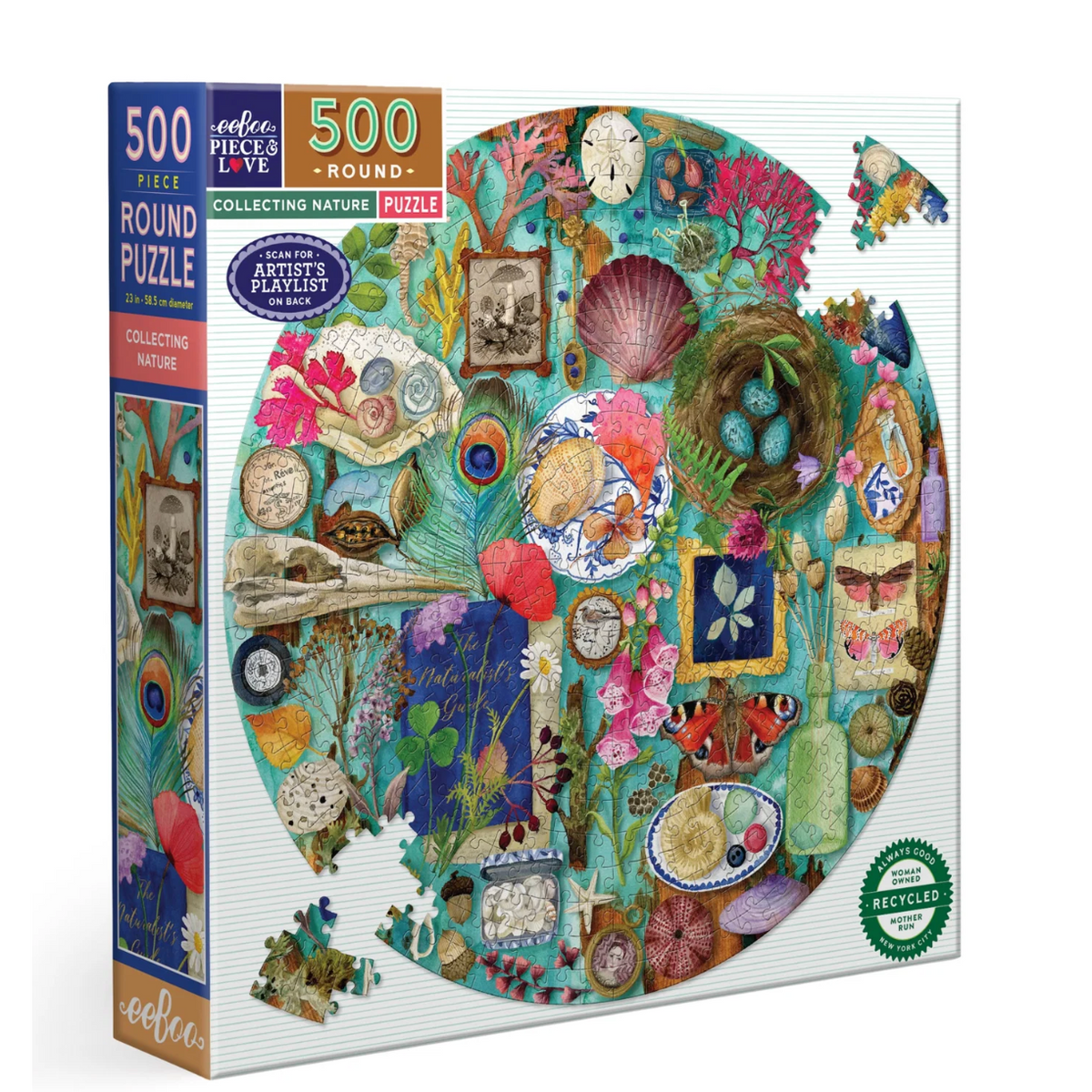 EEBOO Collecting Nature 500pc Round Puzzle-EEBOO-Little Giant Kidz
