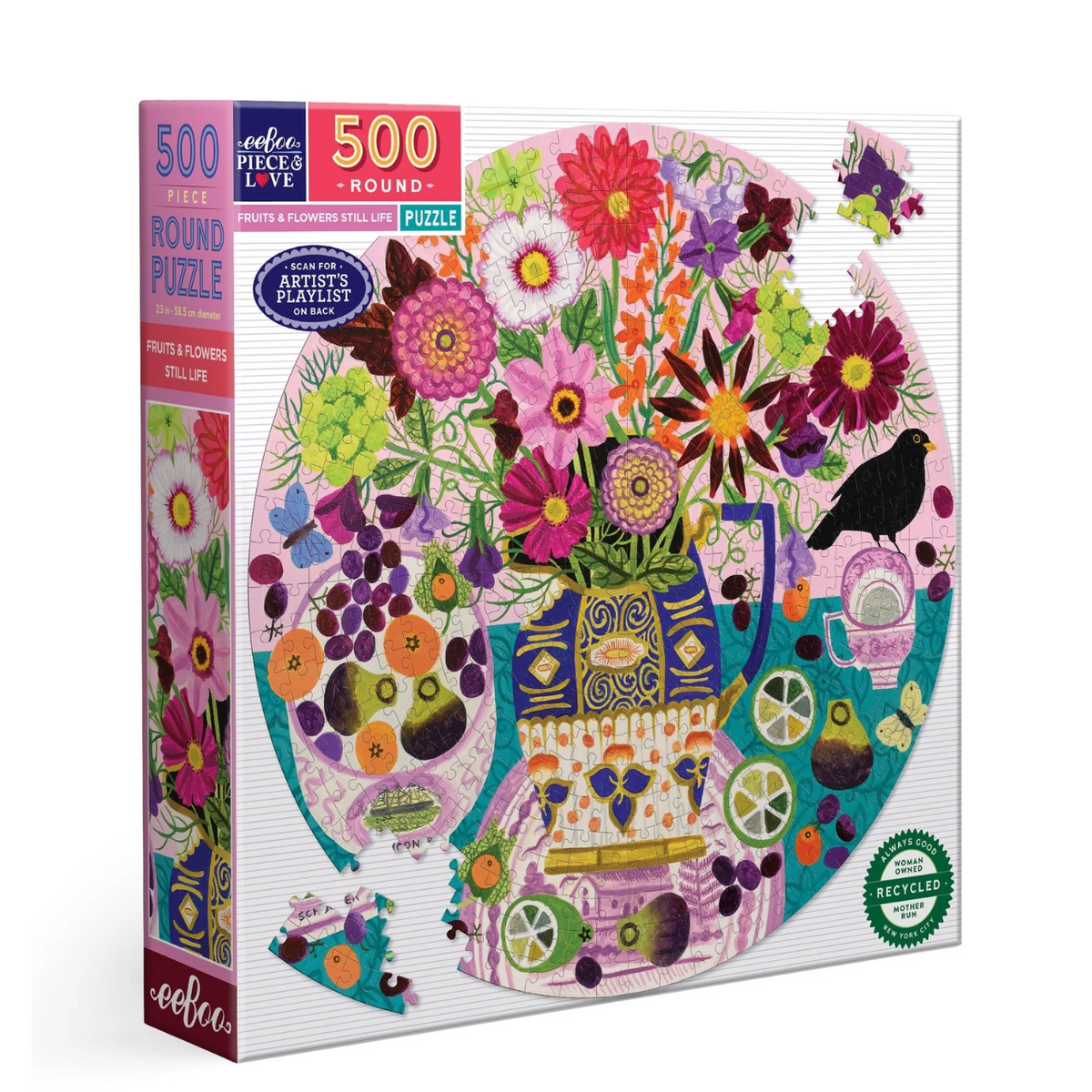 EEBOO Fruits & Flowers Still Life 500pc Round Puzzle-EEBOO-Little Giant Kidz