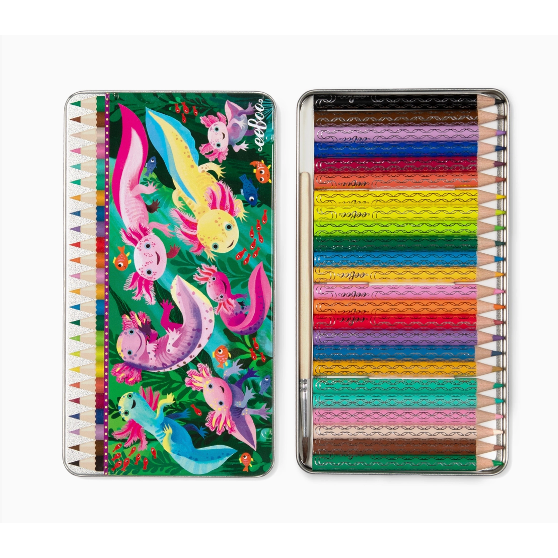 EEBOO NEW: Axolotl 24 Mini Watercolor Pencils Tin-EEBOO-Little Giant Kidz