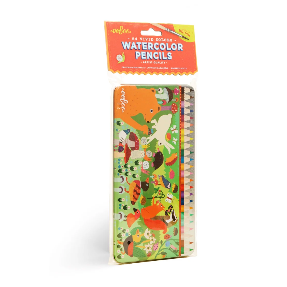 EEBOO NEW: Woodland 24 Mini Watercolor Pencils Tin-EEBOO-Little Giant Kidz