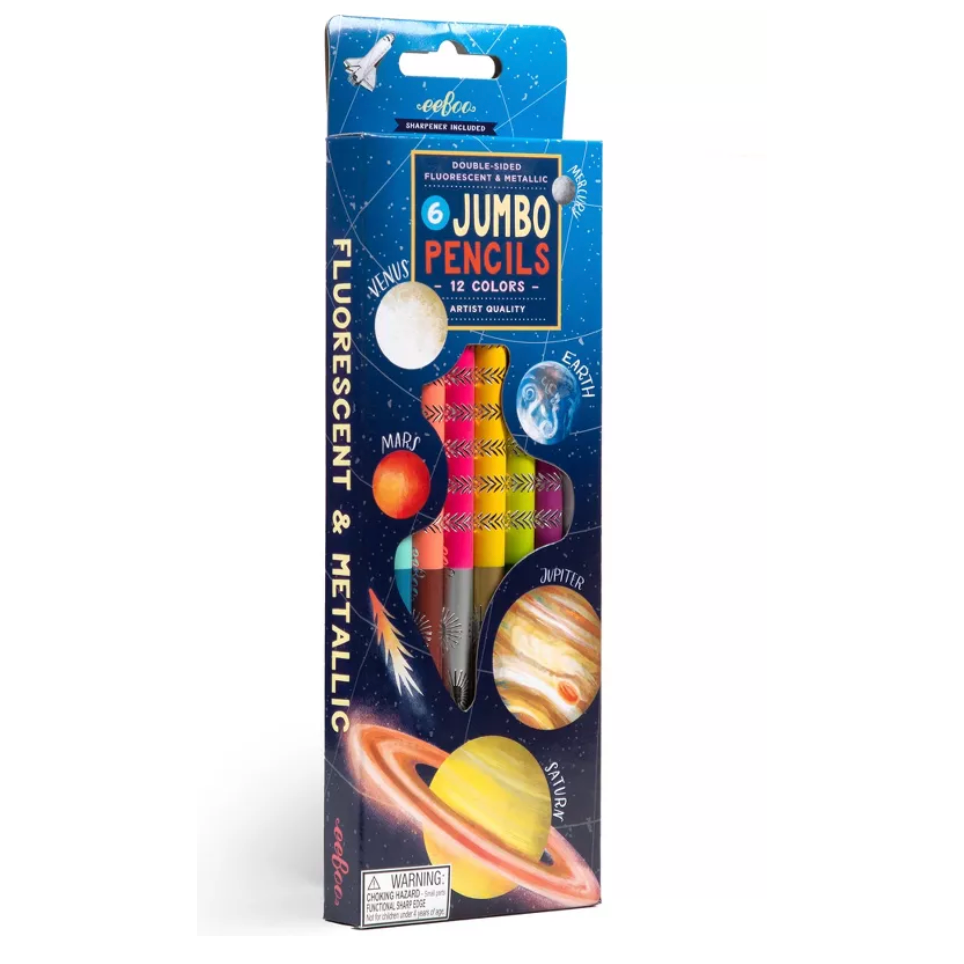 EEBOO Our Planets 6 Jumbo Special Pencils-EEBOO-Little Giant Kidz