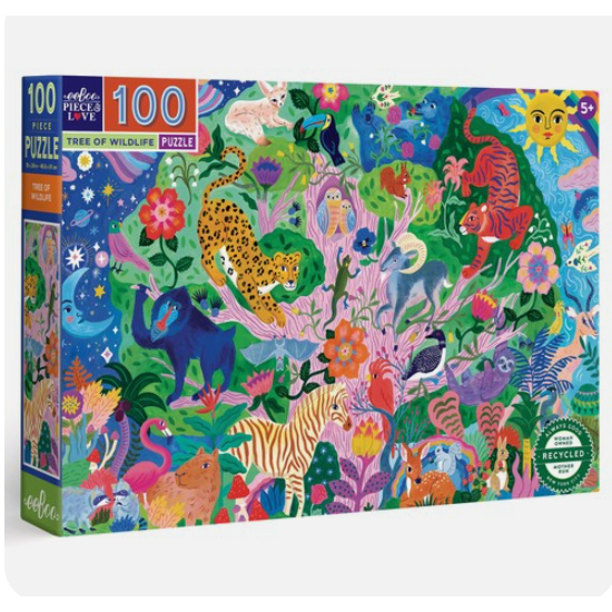 EEBOO Tree of Wildlife 100pc Puzzle-EEBOO-Little Giant Kidz