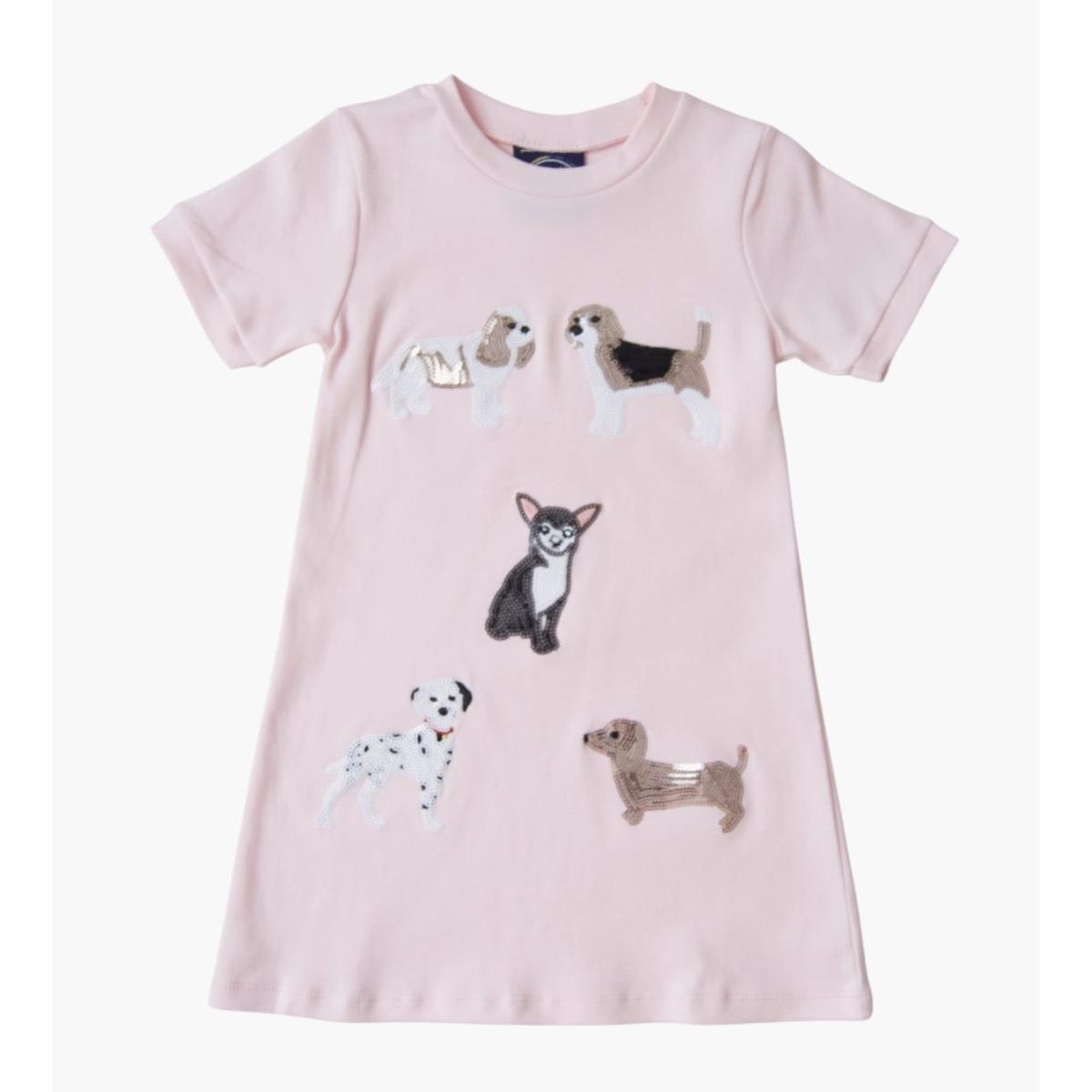 EMMA JEAN KIDS Puppy Applique Dress-EMMA JEAN KIDS-Little Giant Kidz