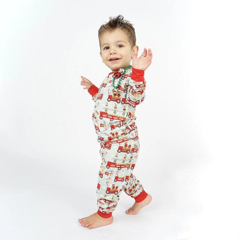 Emerson & Friends Christmas Train Long Sleeve Bamboo Kids Pajama Pants Set-Emerson and Friends-Little Giant Kidz