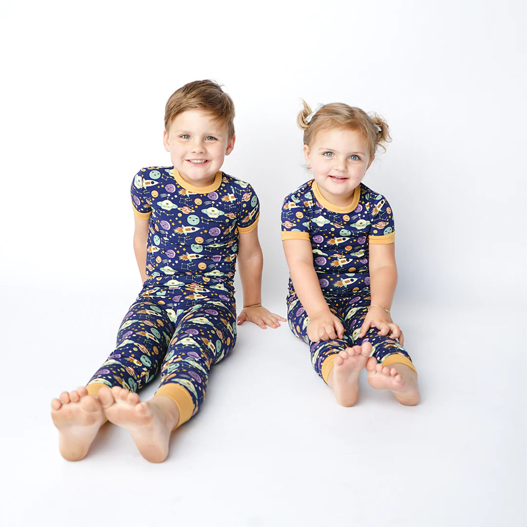 Emerson Friends Out of This World Short Sleeve Bamboo Kids Pajama Pants Set