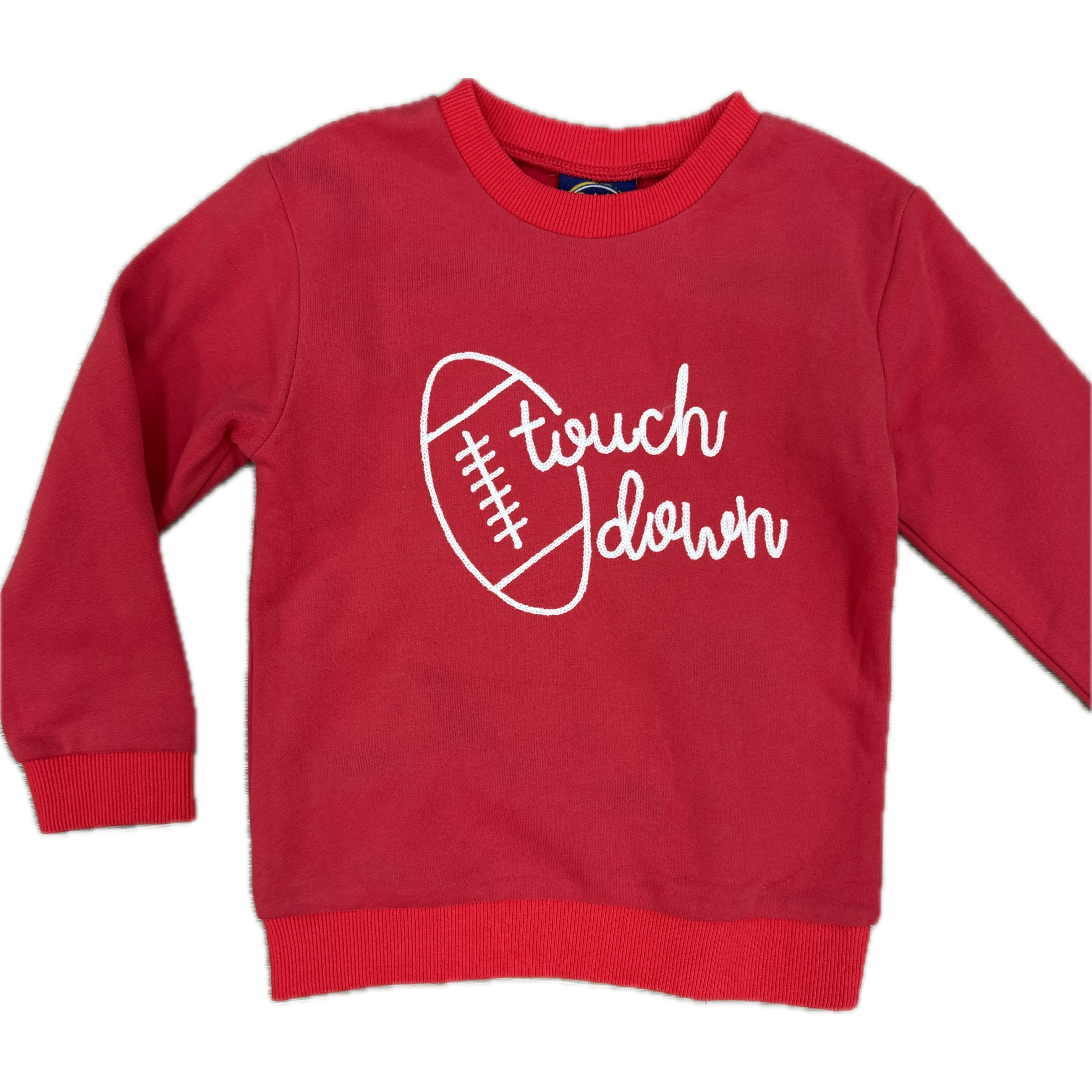 Emma Jean Kids Touch Down Sweatshirt- Red-EMMA JEAN KIDS-Little Giant Kidz