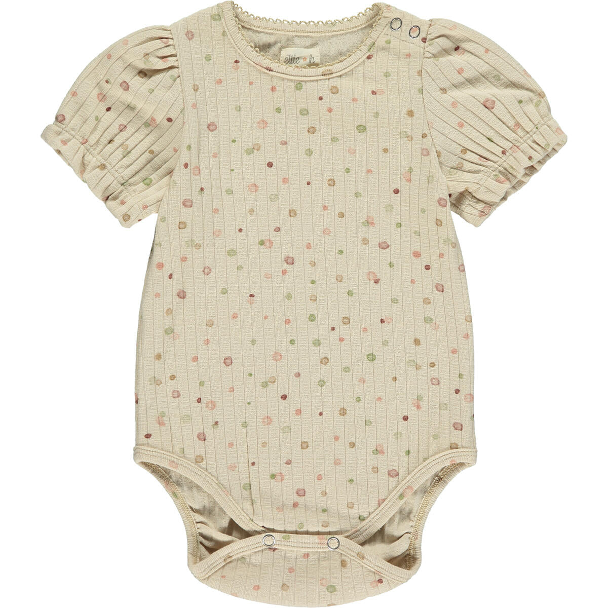 Ettie + H Cream Polka Dots Mia Onesie-Ettie + H-Little Giant Kidz