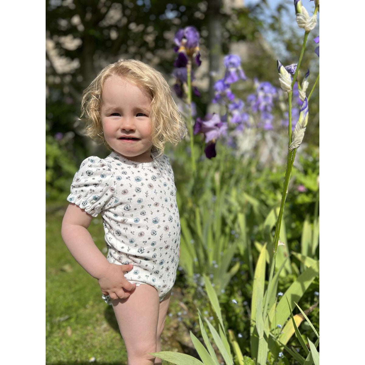Ettie + H White Flowers Mia Onesie-Ettie + H-Little Giant Kidz