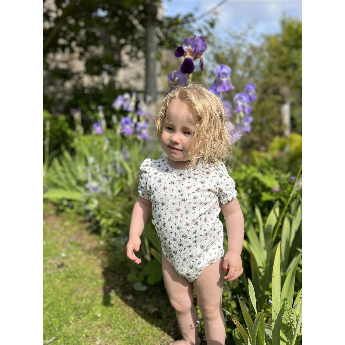 Ettie + H White Flowers Mia Onesie-Ettie + H-Little Giant Kidz