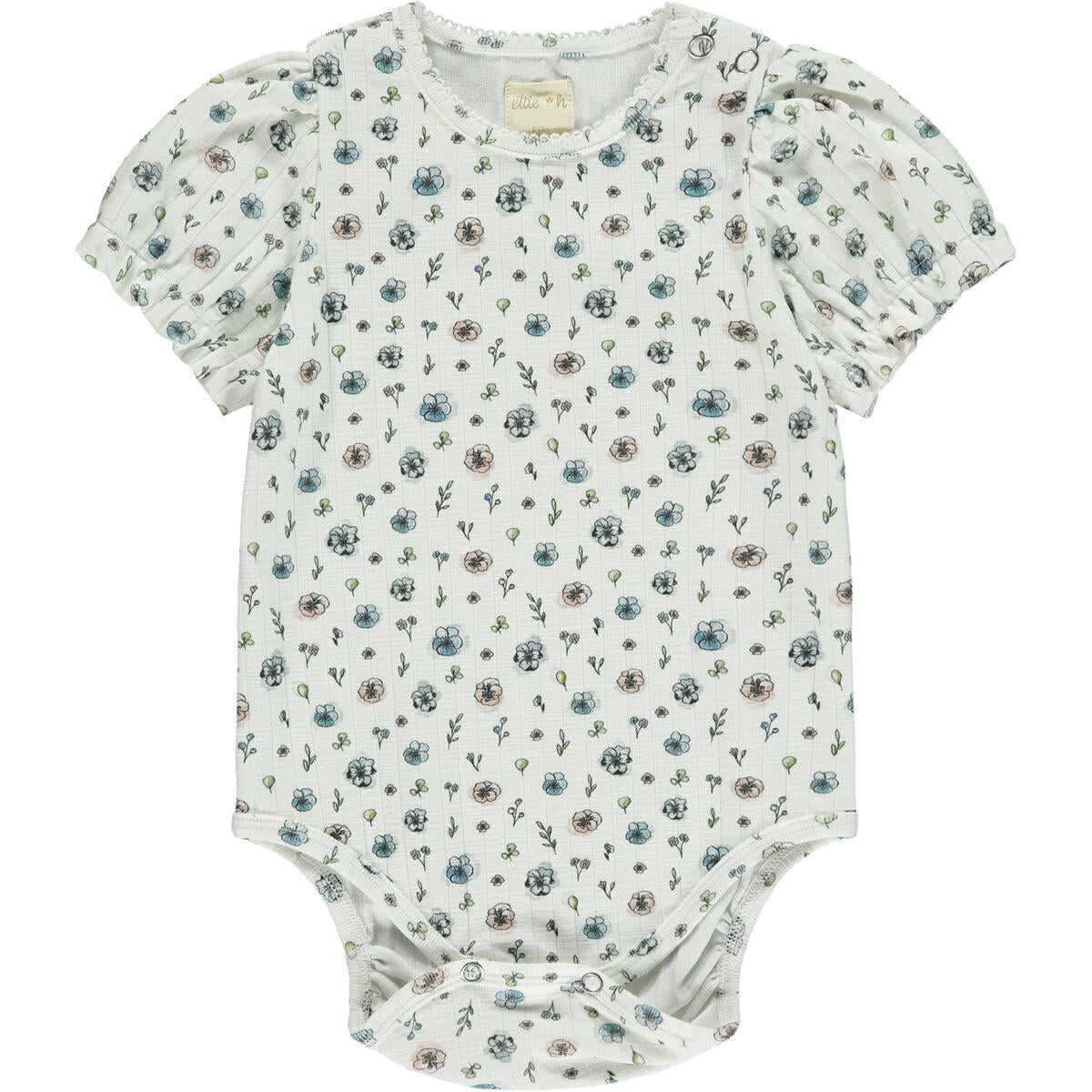 Ettie + H White Flowers Mia Onesie-Ettie + H-Little Giant Kidz