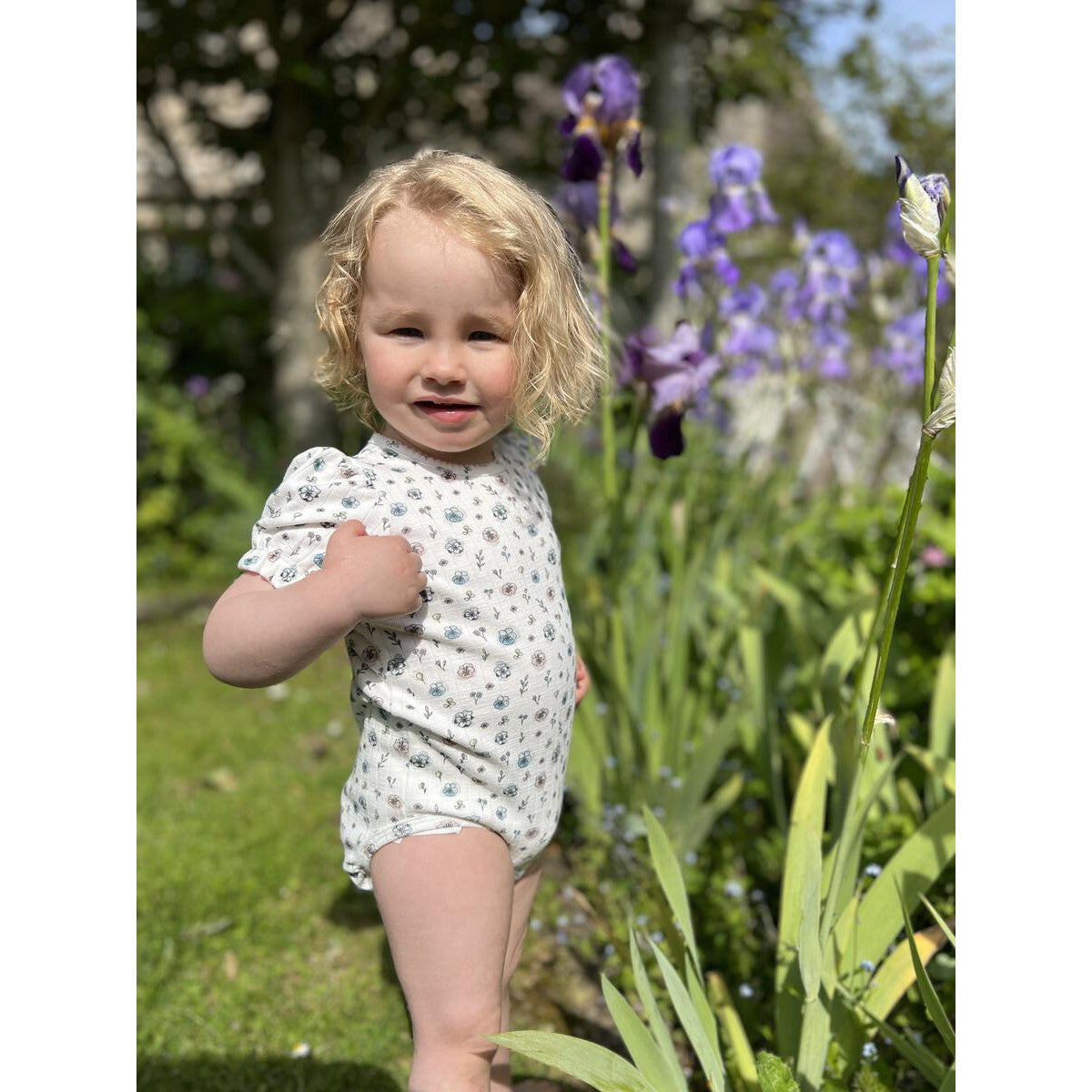 Ettie + H White Flowers Mia Onesie-Ettie + H-Little Giant Kidz