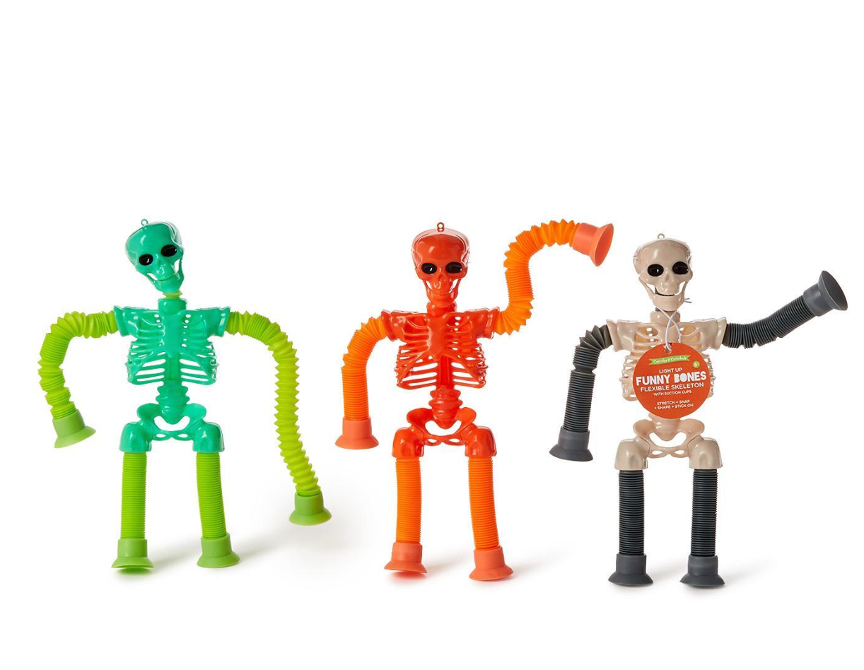 Funny Bones  Light Up Flexible Accordion Skeleton with Suction Cup