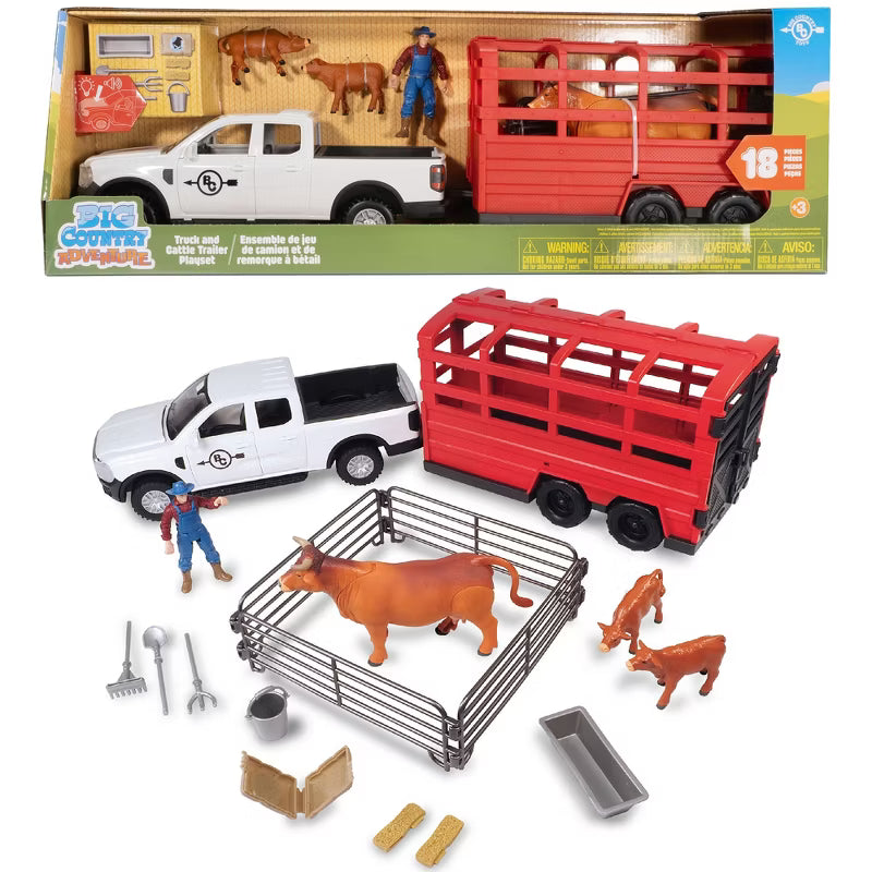 Big Country Toys Cattle Truck & Trailer Playset