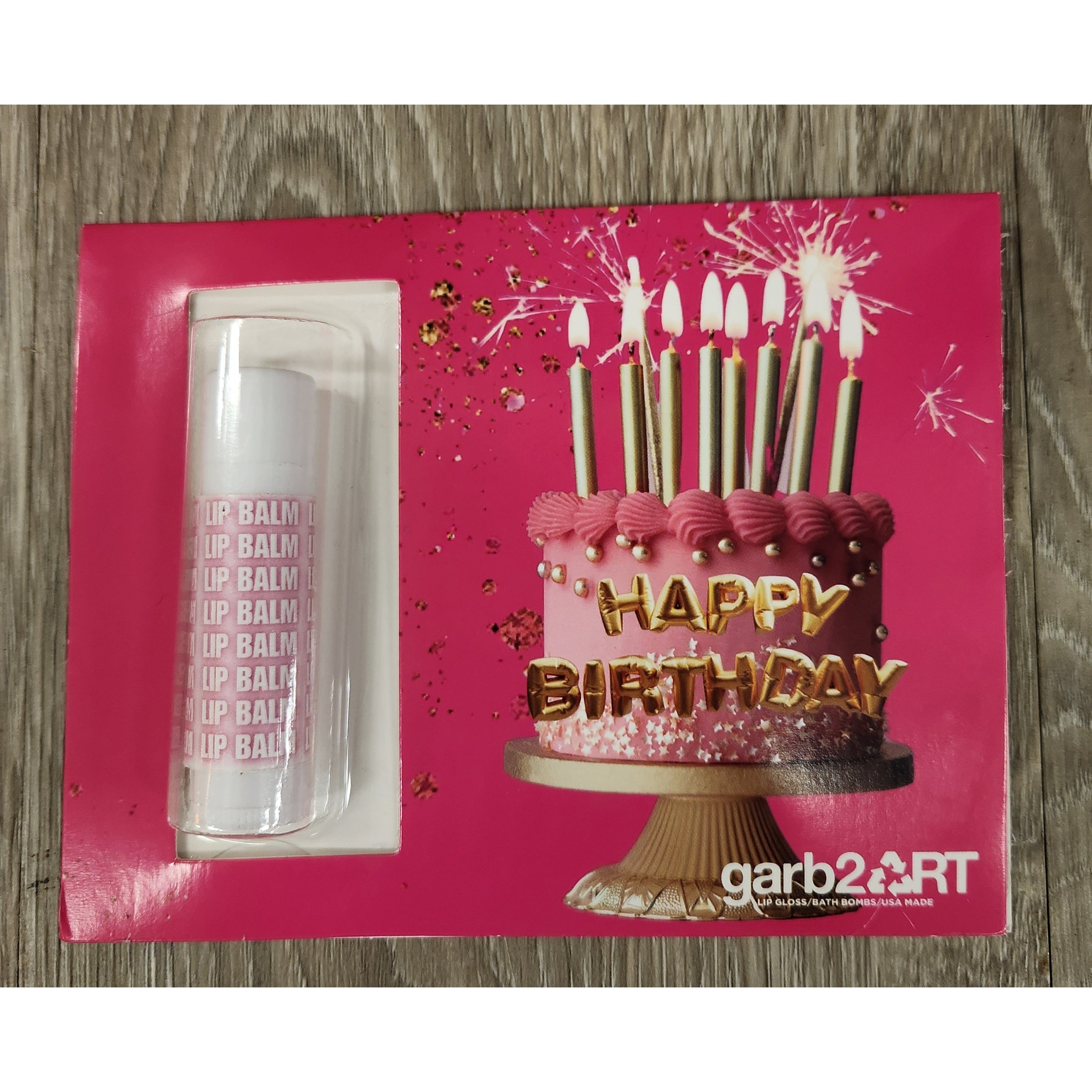 Garb2Art Happy Birthday Lip Balm Card - Cake-Garb2Art-Little Giant Kidz
