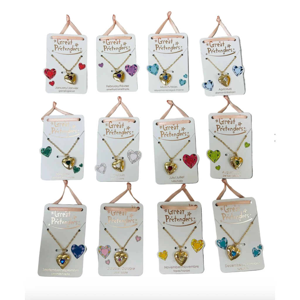 Great Pretender Birthstone Heart Lockets-Great Pretenders-Little Giant Kidz