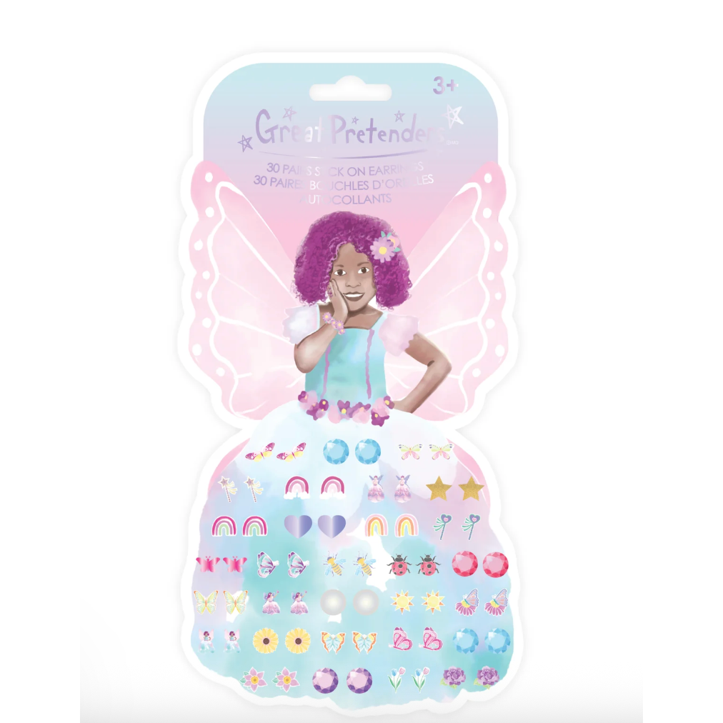 Great Pretender Butterfly Fairy Azaria Sticker Earrings, 30 pairs-Great Pretenders-Little Giant Kidz