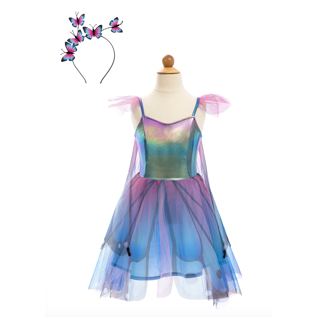 Great Pretenders Blue Butterfly Twirl Dress with Wings & Headband-Great Pretenders-Little Giant Kidz