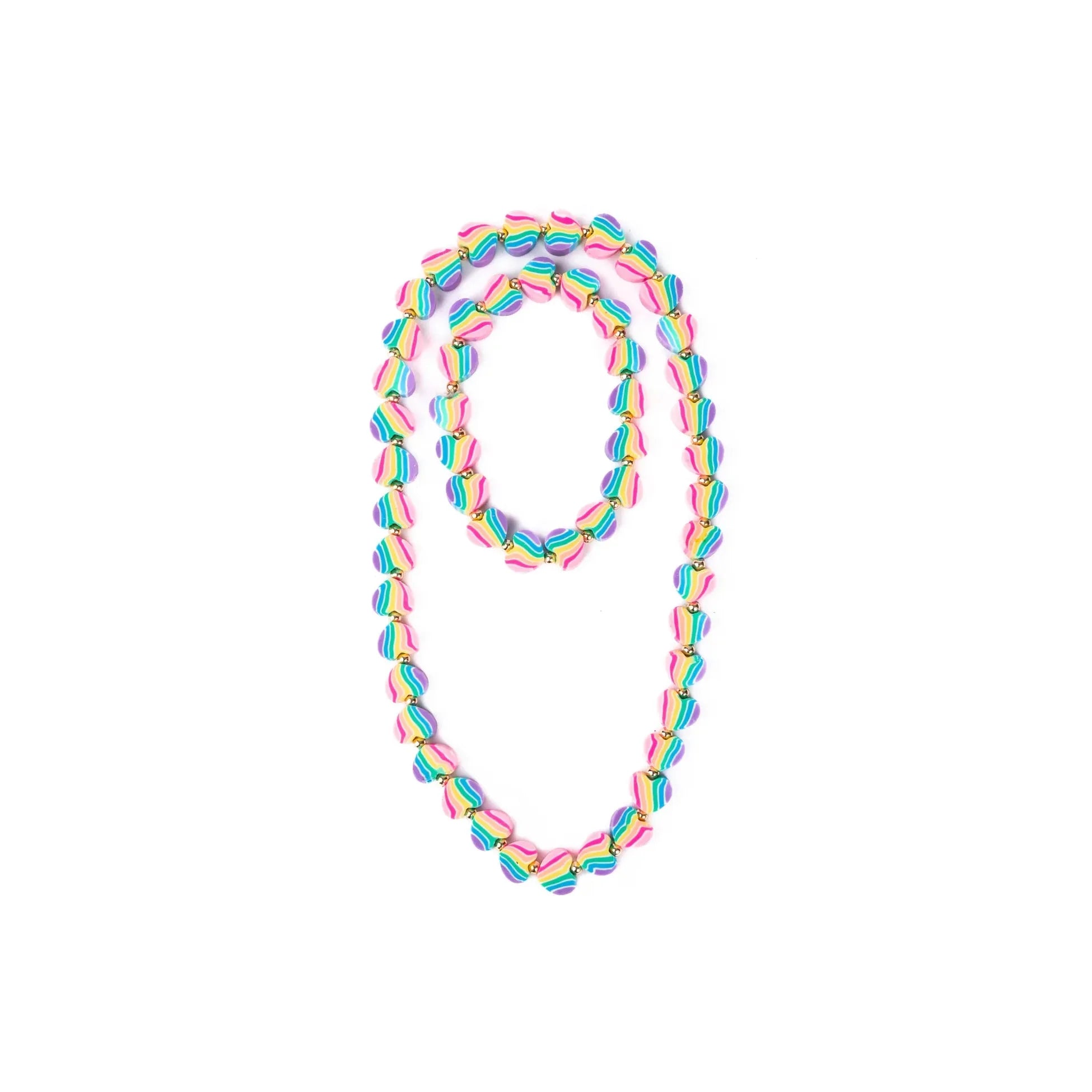 Great Pretenders Heart of Many Colours Necklace & Bracelet Set, 2pc-Great Pretenders-Little Giant Kidz