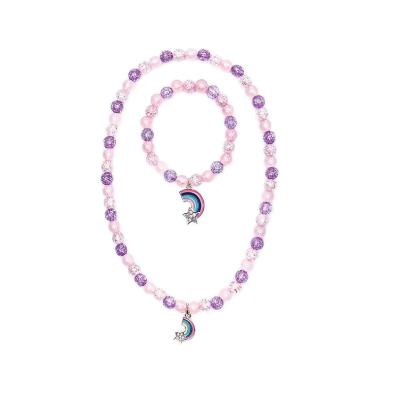 Great Pretenders Purple Rainbow Necklace & Bracelet Set, 2pc-Great Pretenders-Little Giant Kidz
